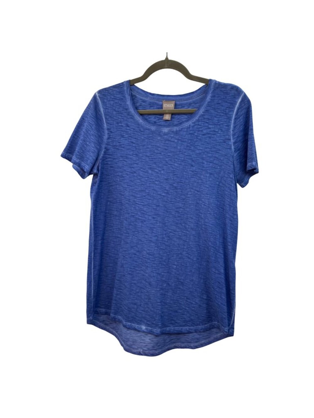 Chico’s Blue Cotton Short Sleeve T-Shirt Top Womens 0 (4/S) Used